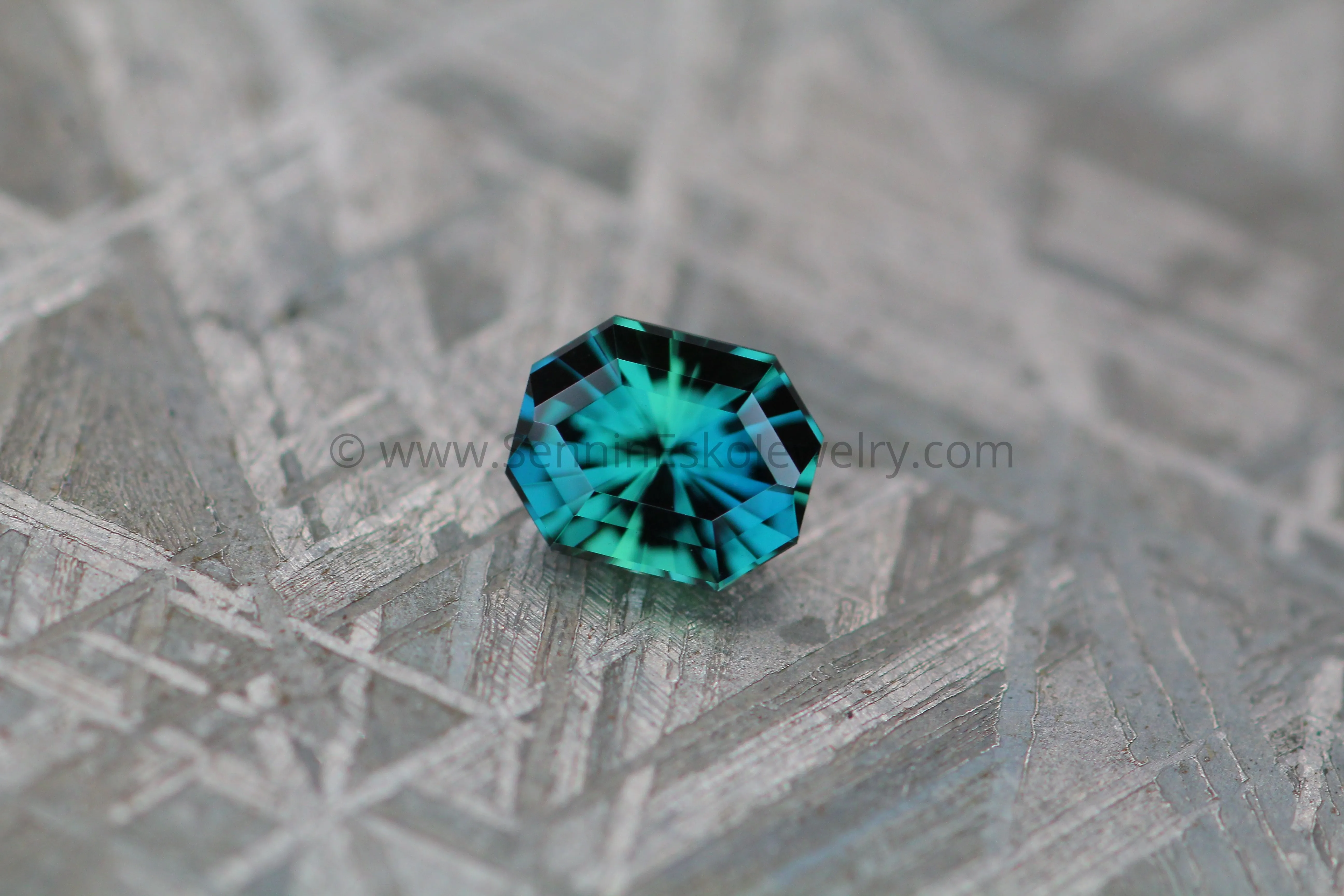 0.51 carat Teal/Blue Sapphire Long Octagon - Fantasy Cut, 4.9x4mm