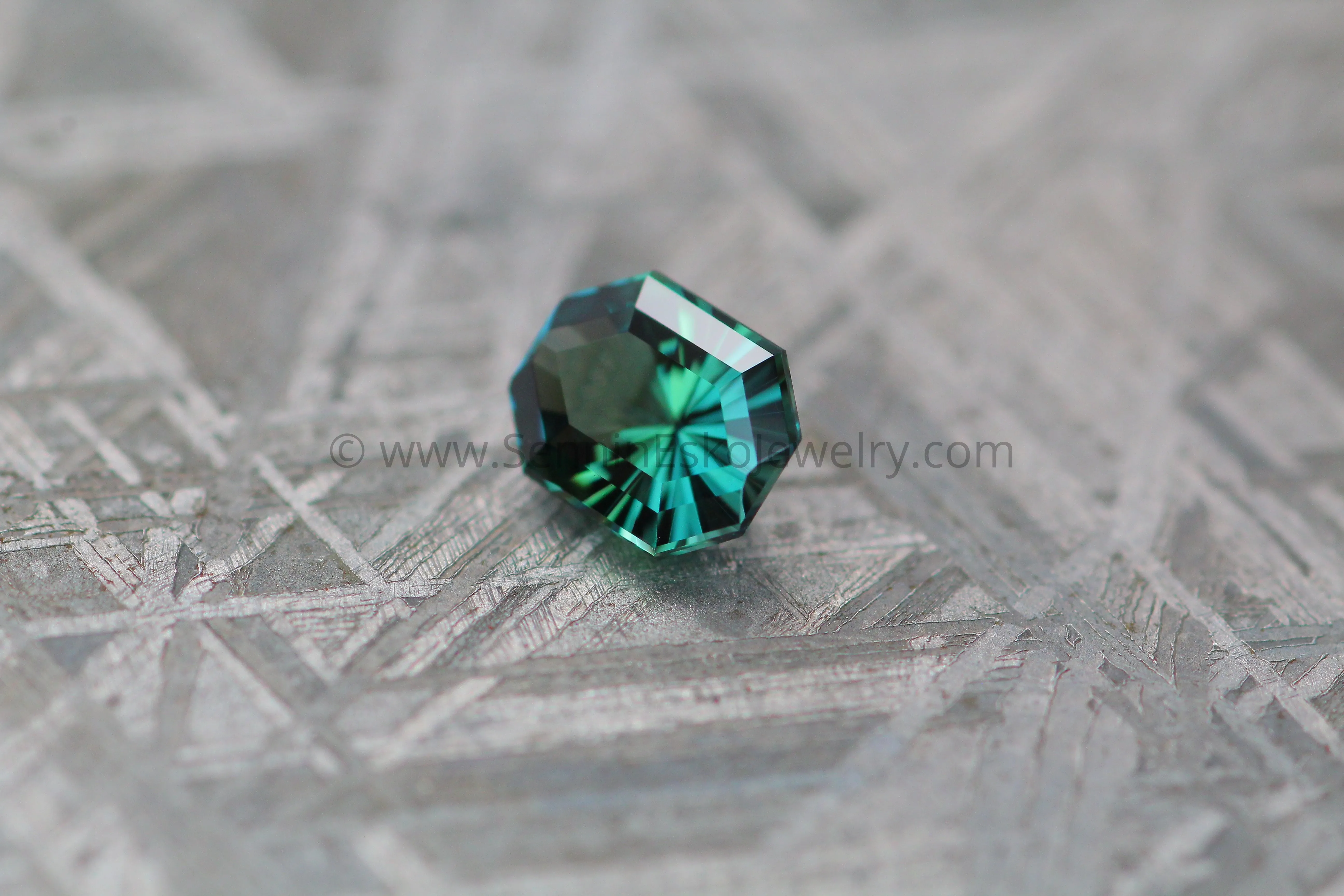 0.51 carat Teal/Blue Sapphire Long Octagon - Fantasy Cut, 4.9x4mm