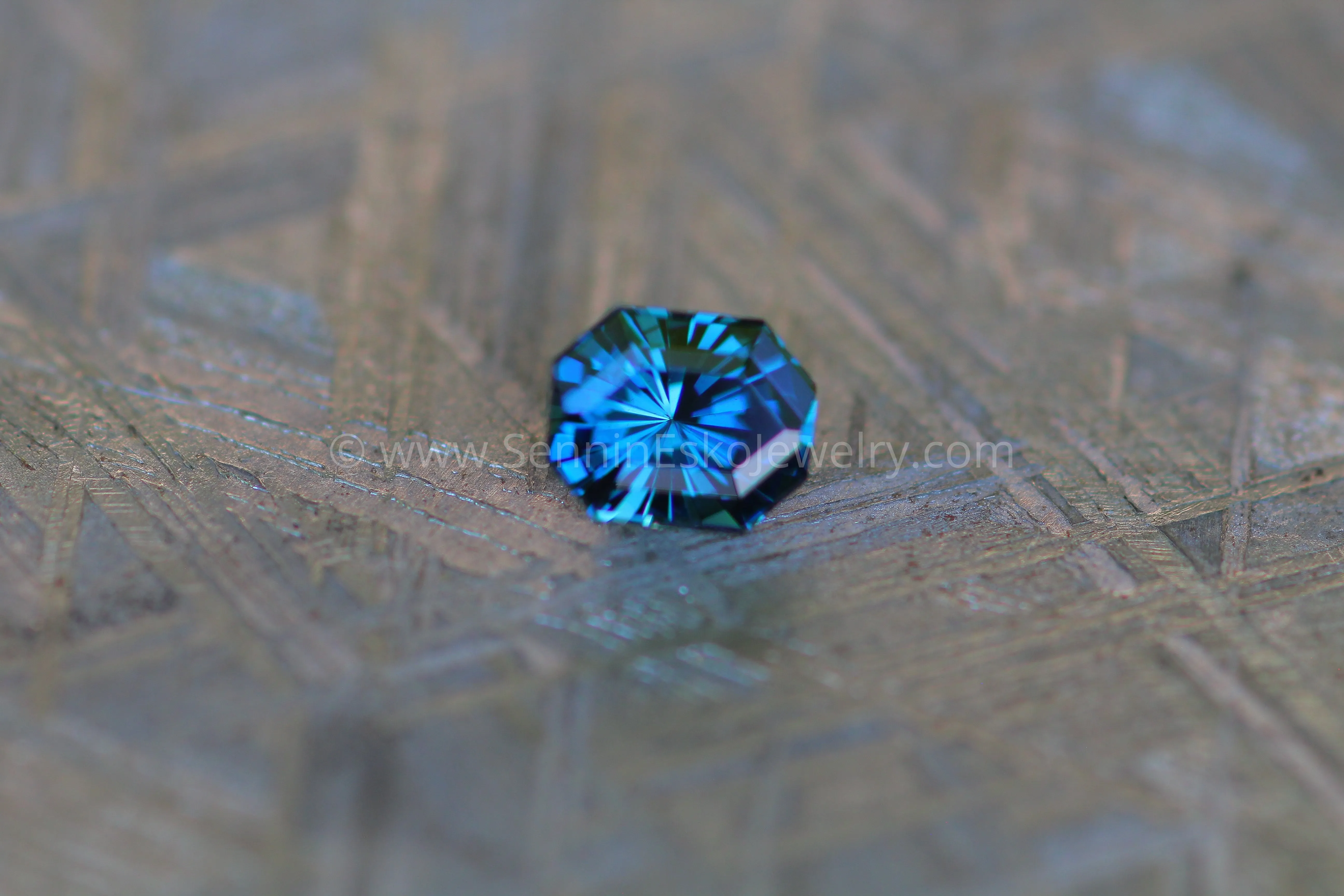 0.51 carat Teal/Blue Sapphire Long Octagon - Fantasy Cut, 4.9x4mm