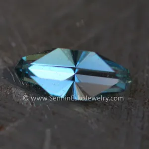 0.76 ct Sky Blue Sapphire Decagon - Umba Origin - 8.8x3.7mm, Specialty Cut