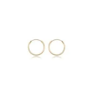 14K Yellow Gold 1.5X12mm Endless Hoop Earrings