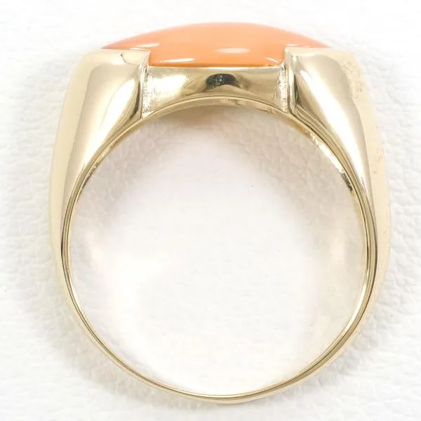 14K Yellow Gold Coral Ring Size 13.5