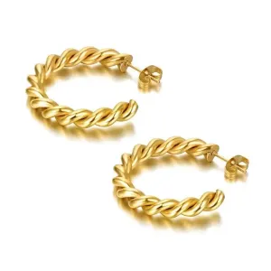 18K Gold-Filled Twisted Rope Earrings