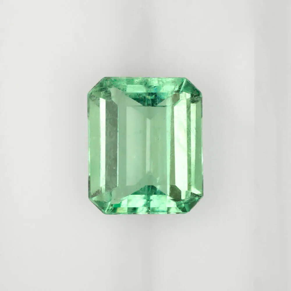 2.74ct COLOMBIAN EMERALD LOOSE GEMSTONE MINT GREEN EMERALD SHAPE CUT NATURAL