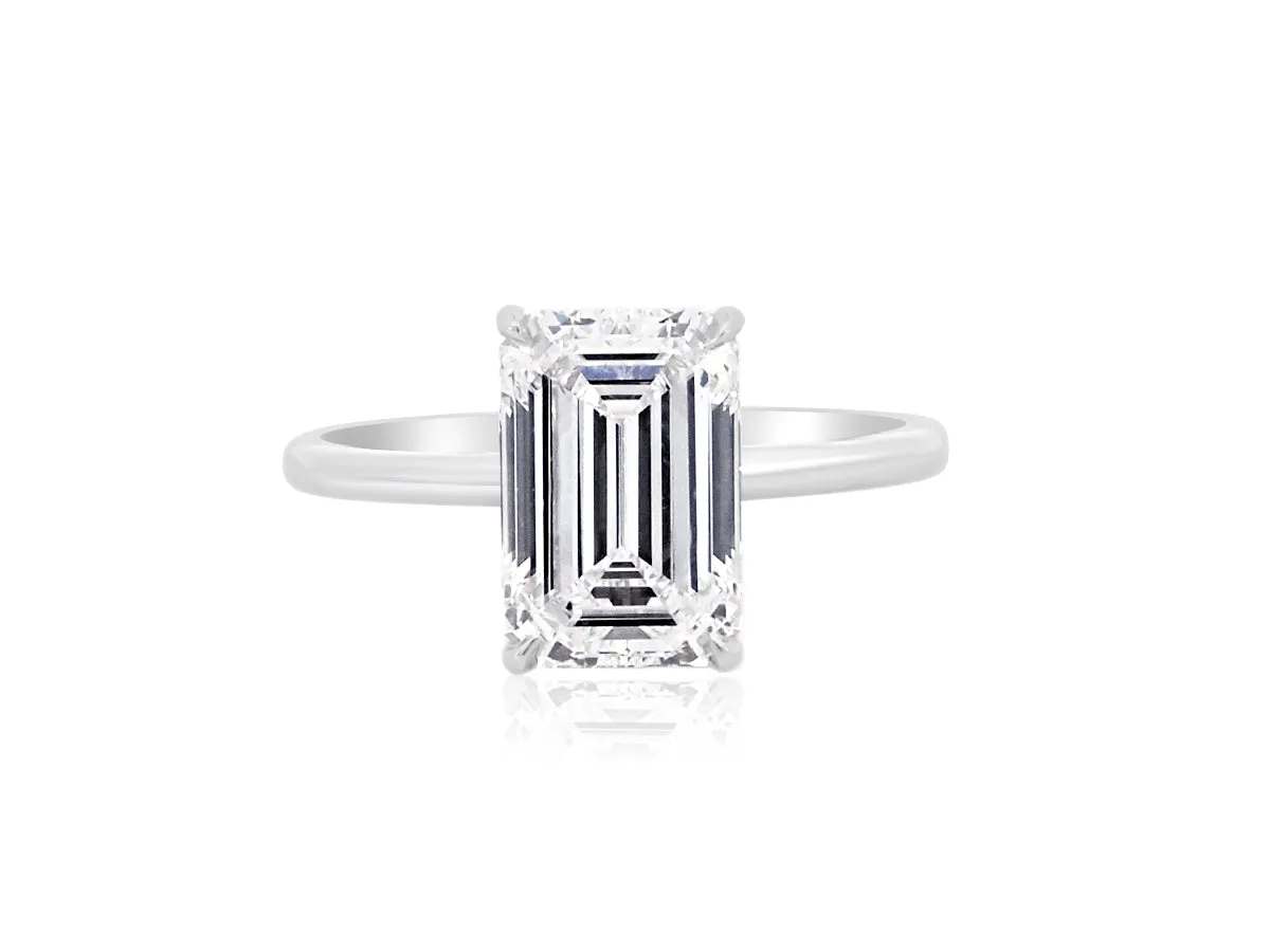 3.07ct Emerald Cut Lab Grown Diamond Aura Ring