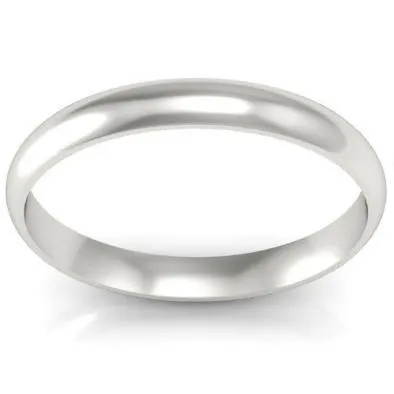 3mm Domed Platinum Wedding Ring