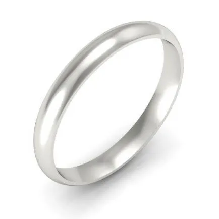 3mm Domed Platinum Wedding Ring