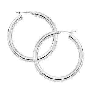 3x30mm Tube Hoop Earrings