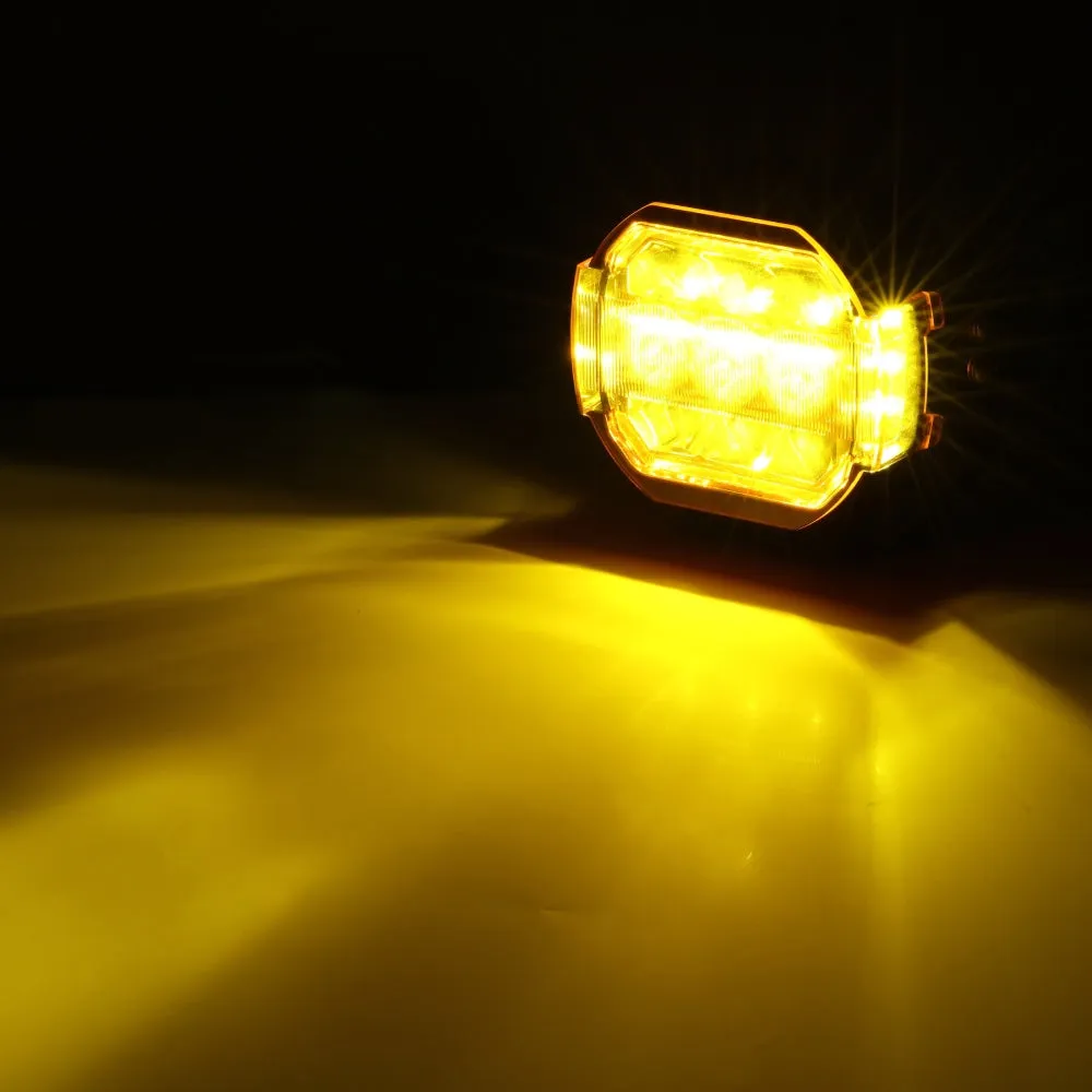 5 Inch 174W LED Side Shooter Pod Lights with White DRL & Amber