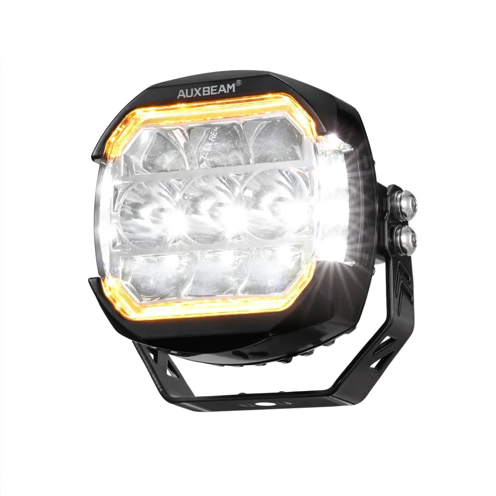 5 Inch 174W LED Side Shooter Pod Lights with White DRL & Amber