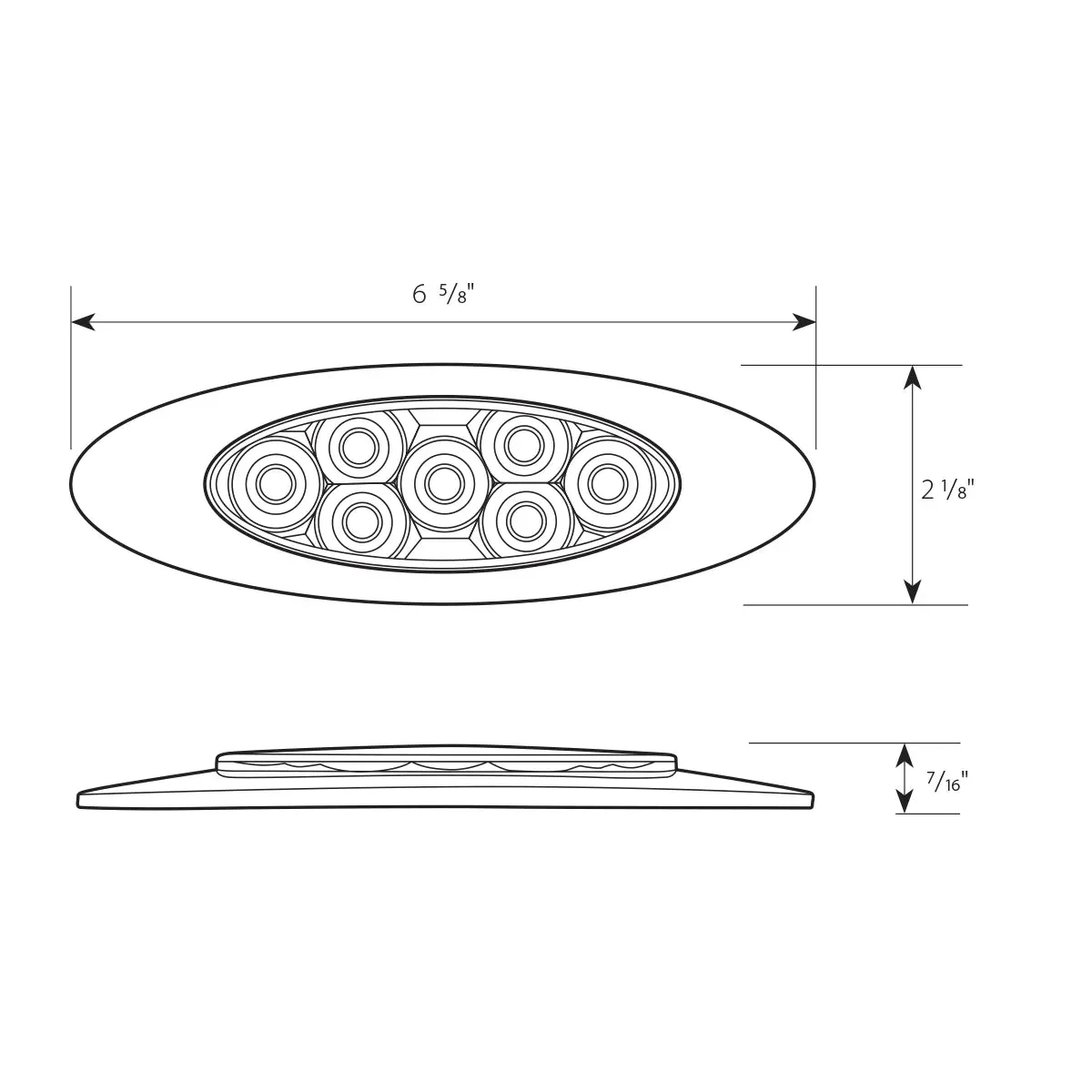 78337 ULTRA THIN PEARL Y2K RED/RED 7LED LIGHT, DUAL/HIGH/LOW