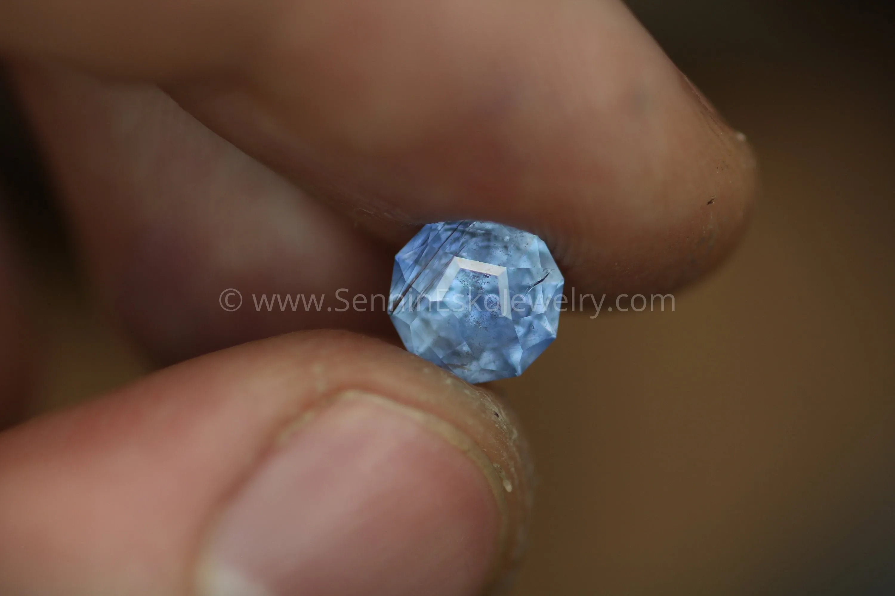 8mm Umba Blue Sapphire Hand Cut Gemstone - Untreated Blue Sapphire - Precision Cut Sapphire - Tanzanian Sapphire - Precision Cut Gemstone