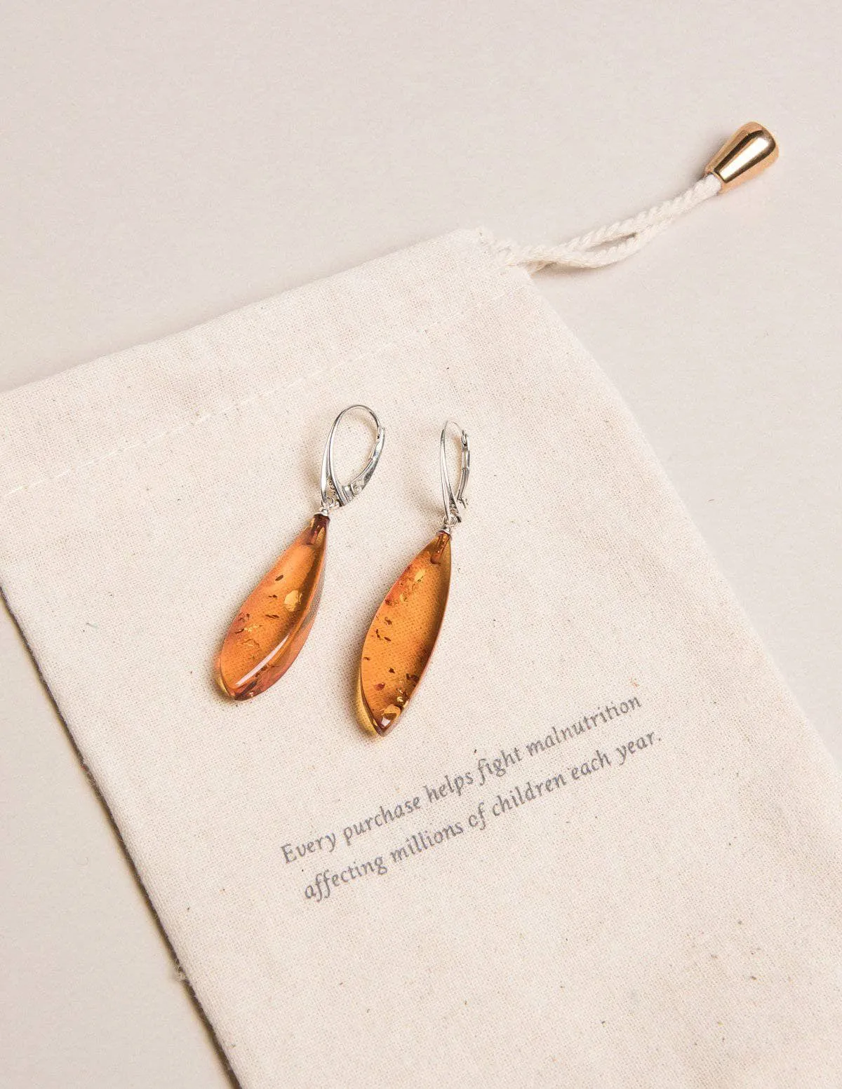 Amber Drop Earrings