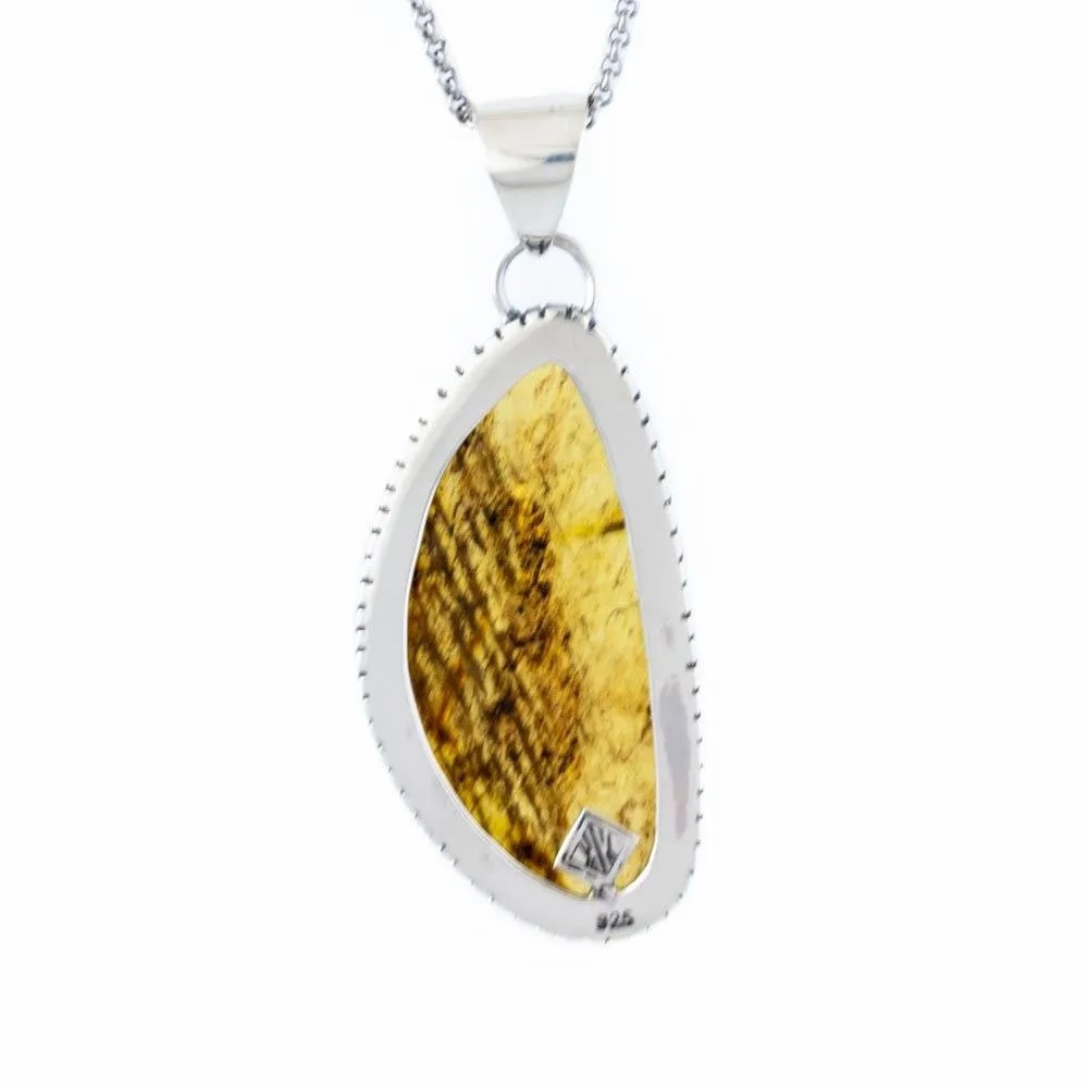 Angular Streaked Amber Pendant