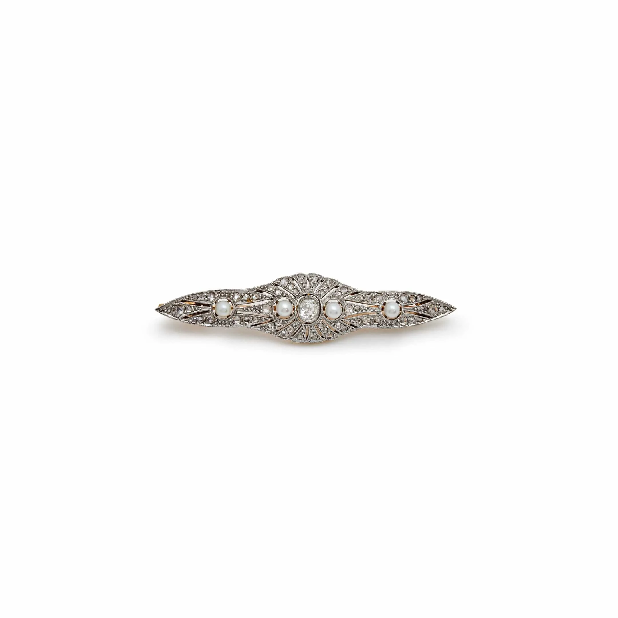 Antique Pearl and Diamond Brooch