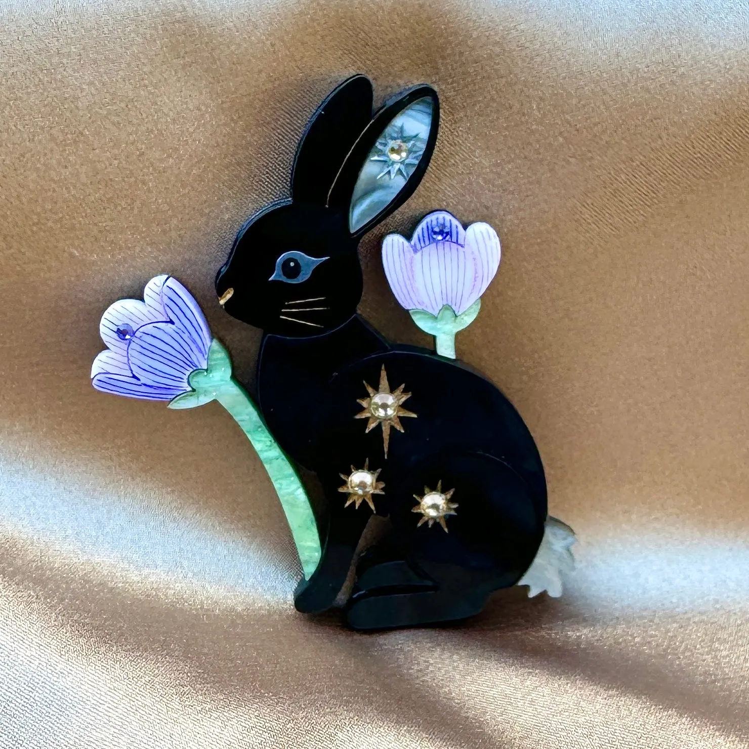 Black Rabbit - Brooch - Set of 2