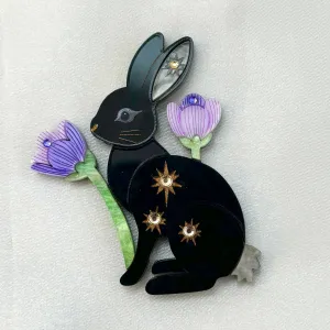 Black Rabbit - Brooch - Set of 2