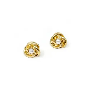 Blossom Post PowerBlessing Earrings - Matte Gold and Pearl