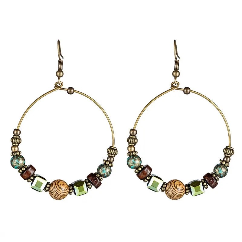 Bohemian Crystal Hoop Earrings