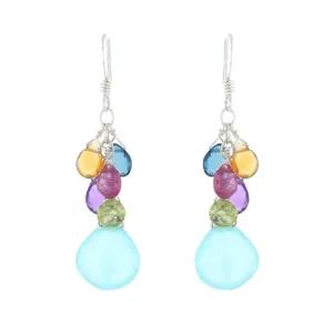 Briolette Chalcedony Multi-Color Earrings