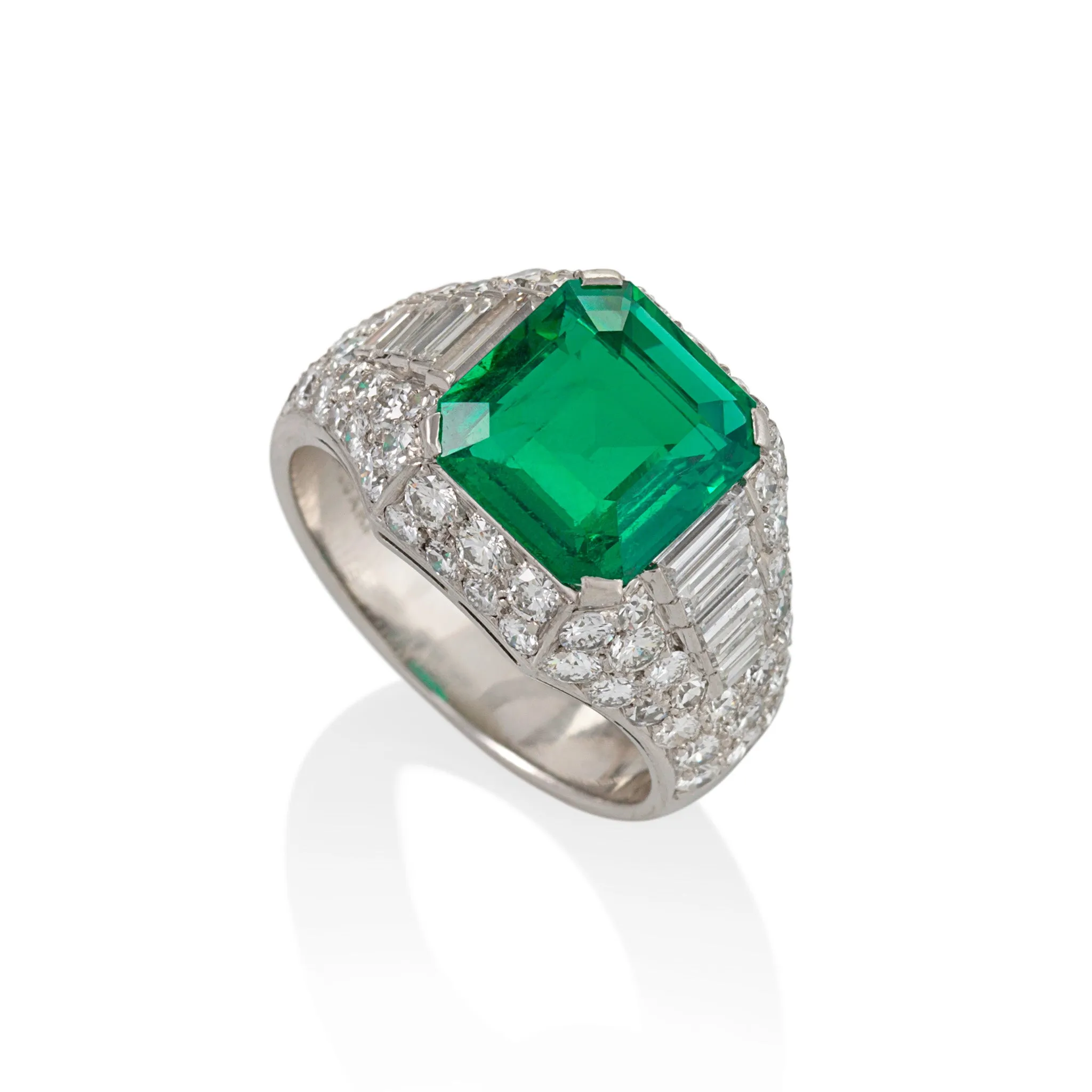 Bulgari Colombian Emerald and Diamond "Trombino" Ring