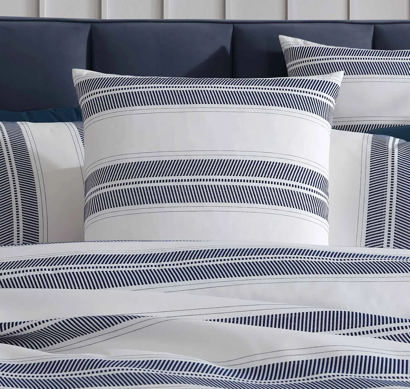 Cadet Navy European Pillowcase by Logan and Mason Platinum