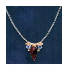 Camelot Carneian and Blue Topaz Necklace