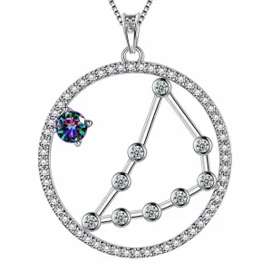 Capricorn Zodiac Necklace Pendant Women Girls Jewelry Birthday Gift Mystic Topaz 925 Silver