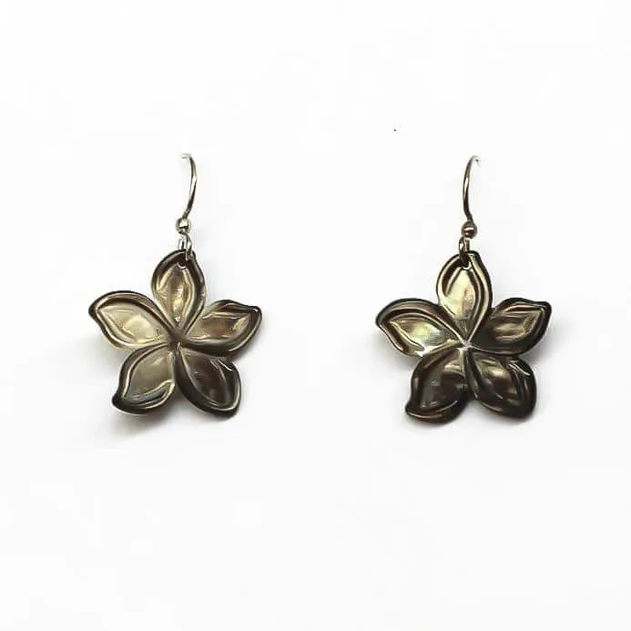 Carved Plumeria Earrings