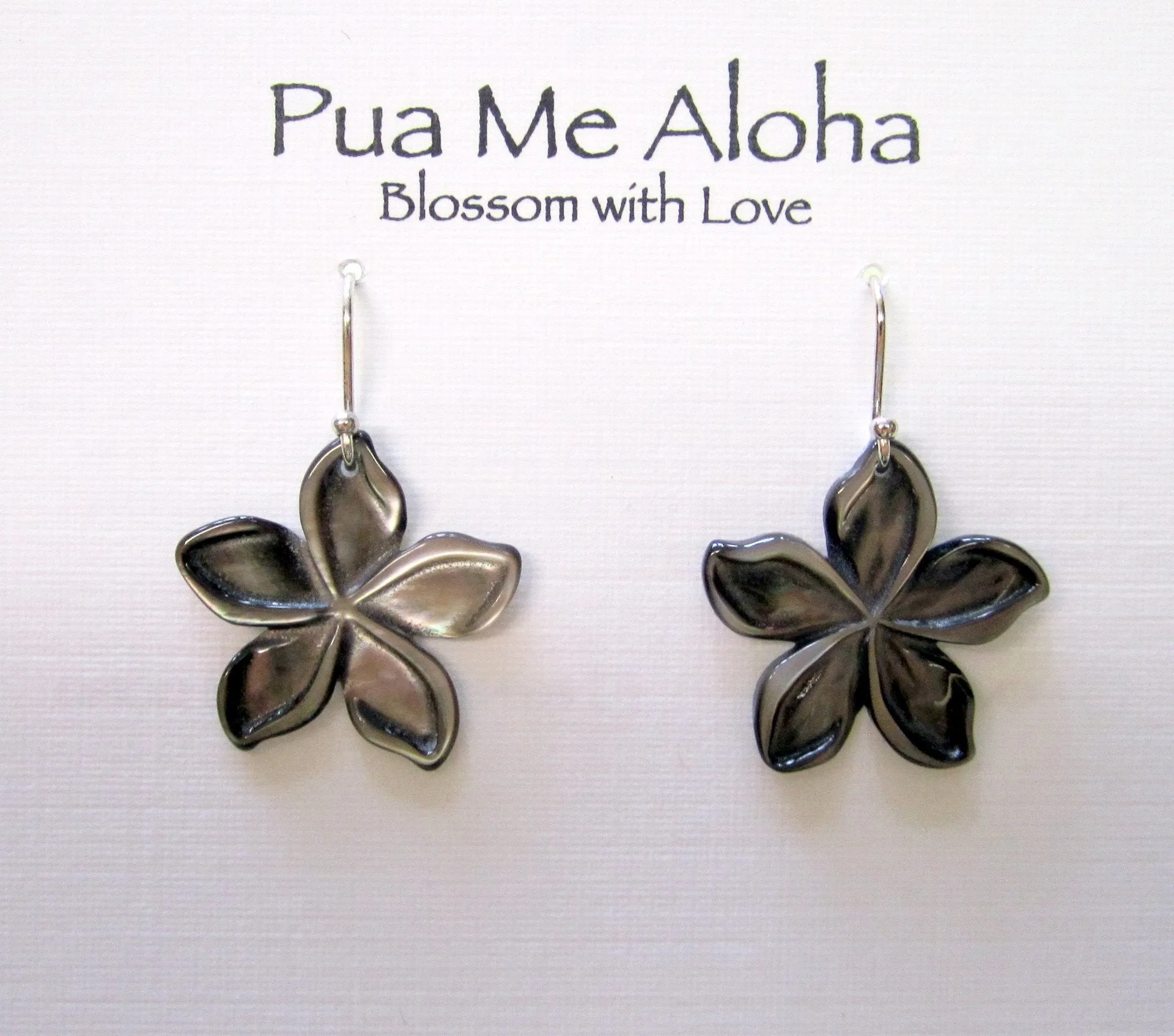 Carved Plumeria Earrings