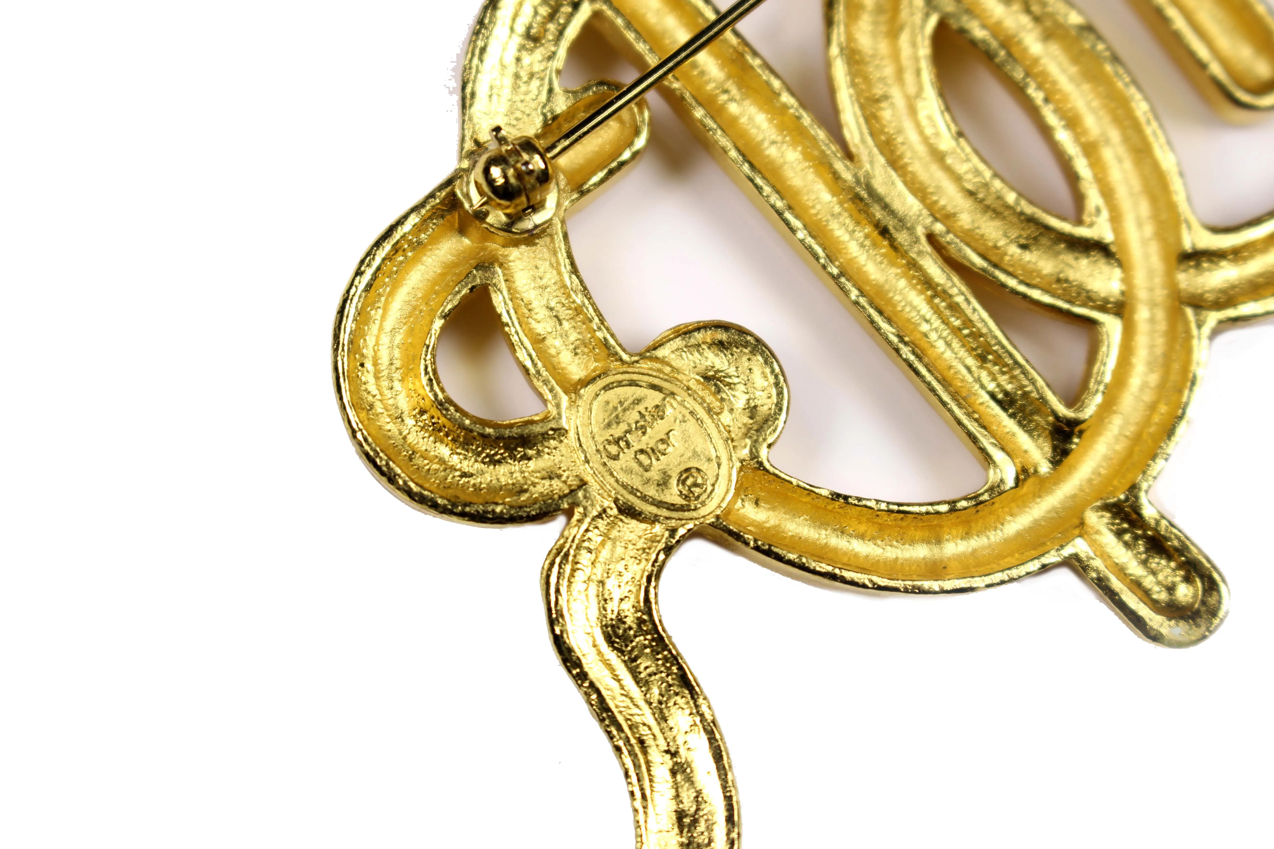 CHRISTIAN DIOR Logo rope brooch