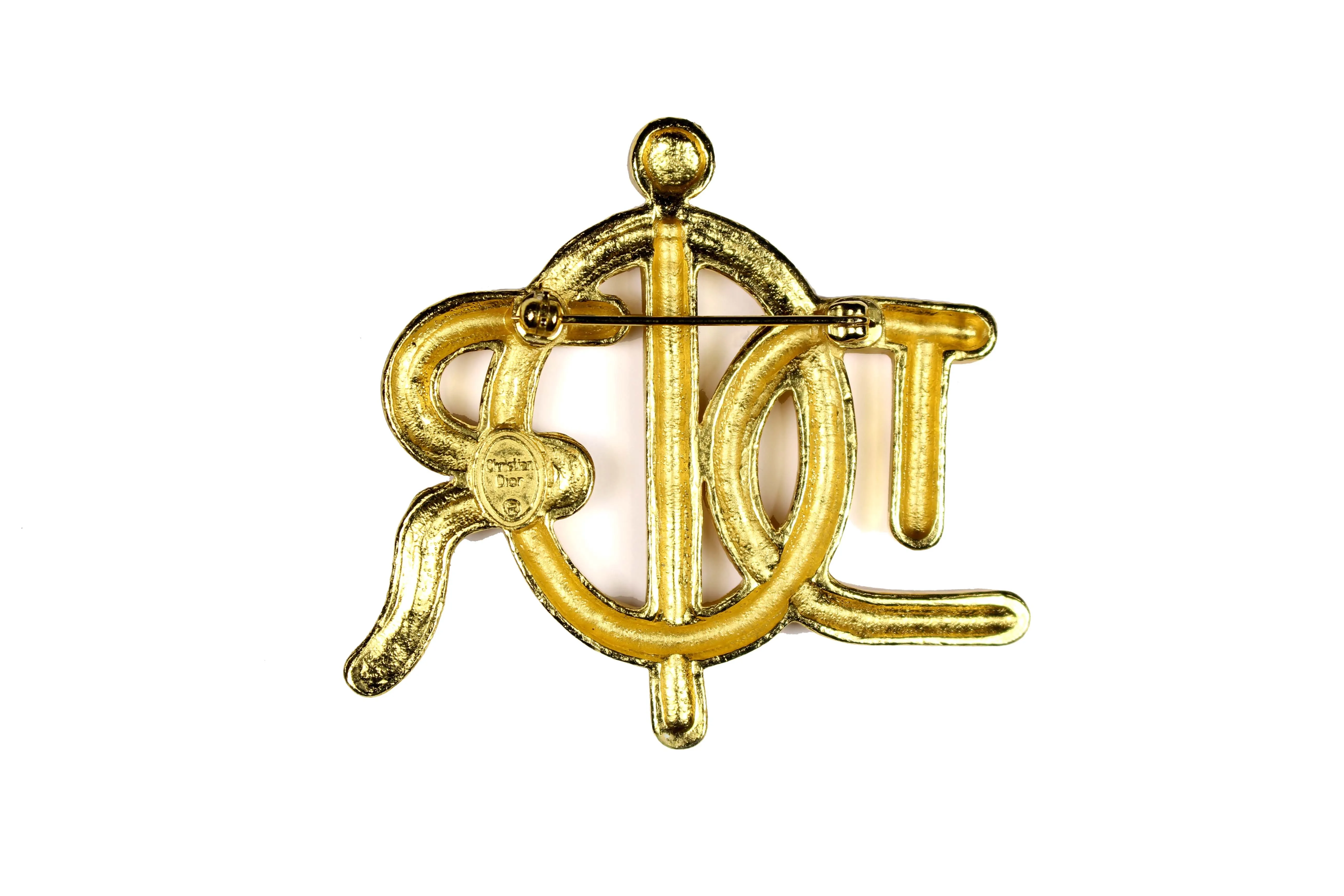 CHRISTIAN DIOR Logo rope brooch