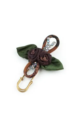 Cinnamon Rose Silk Brooch