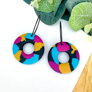 Colourful Terrazzo Doughnut Hoop Earrings