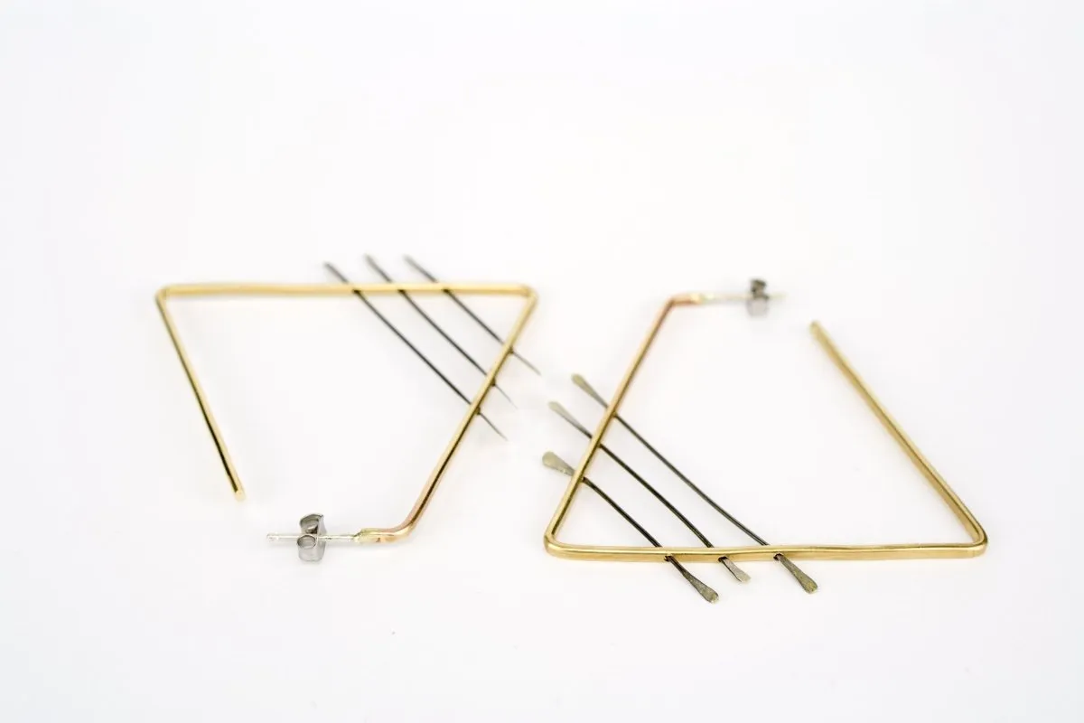 Corollary Triangle hoop earrings