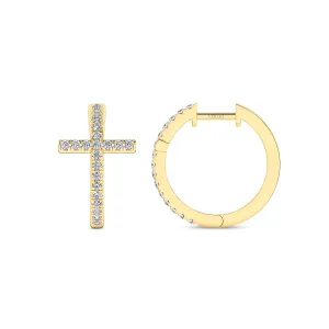 Cross Huggie Small Hoops