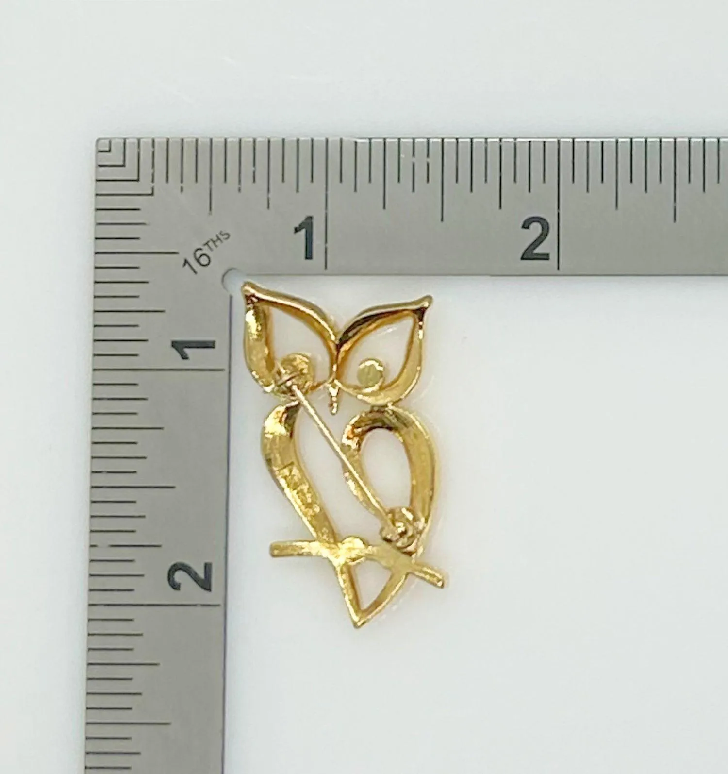 Crown Trifari Vintage Golden Openwork Owl Brooch