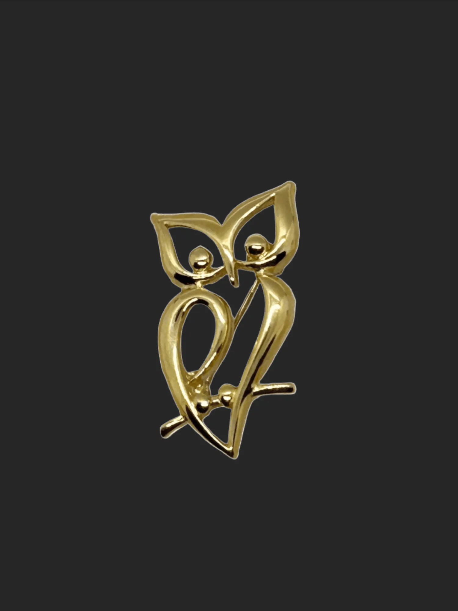 Crown Trifari Vintage Golden Openwork Owl Brooch