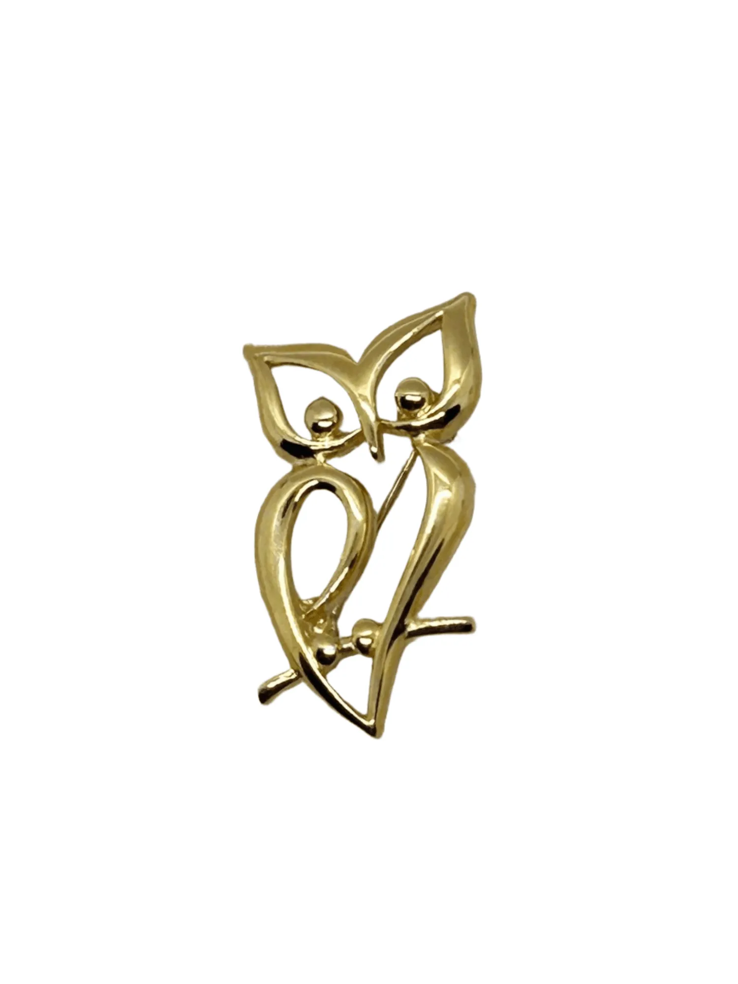 Crown Trifari Vintage Golden Openwork Owl Brooch