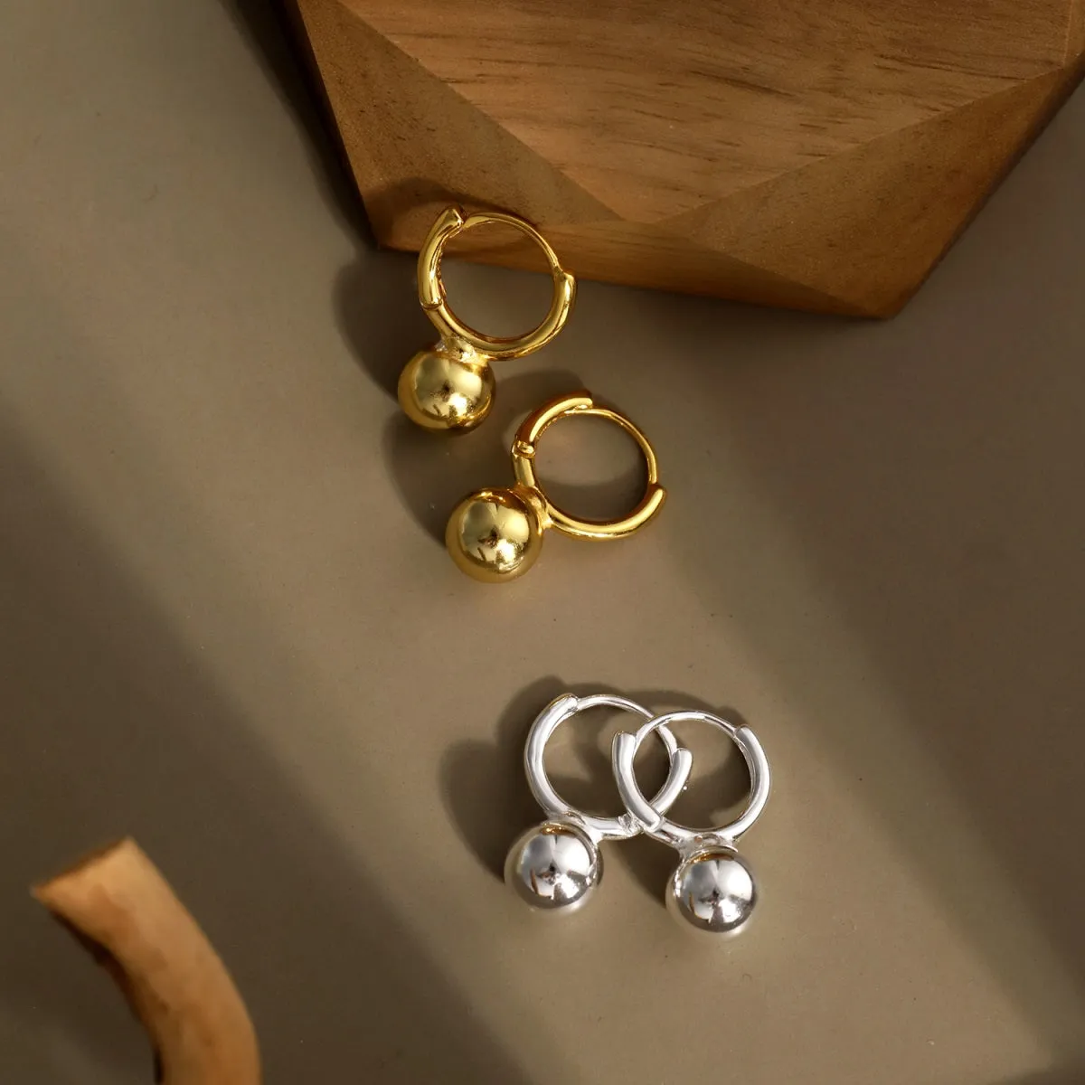 Dainty Kettlebell Drops Hoops Earrings