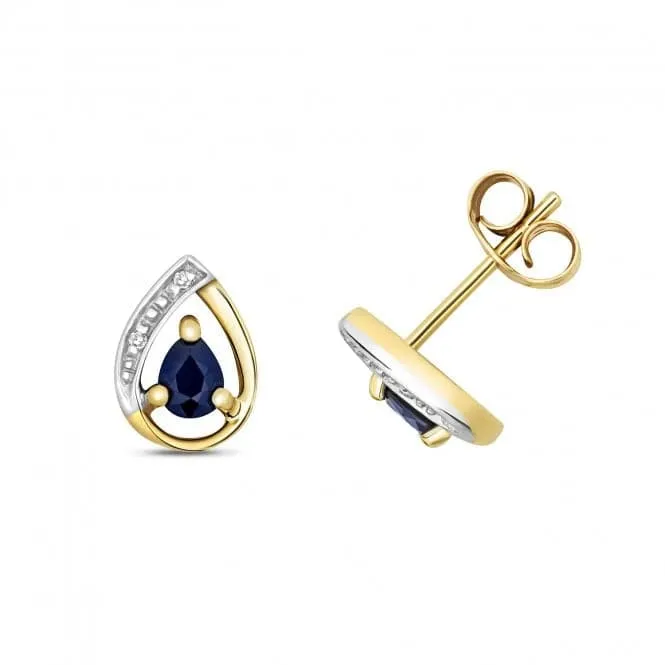 Diamond And Sapphire Stud Earrings ED261S