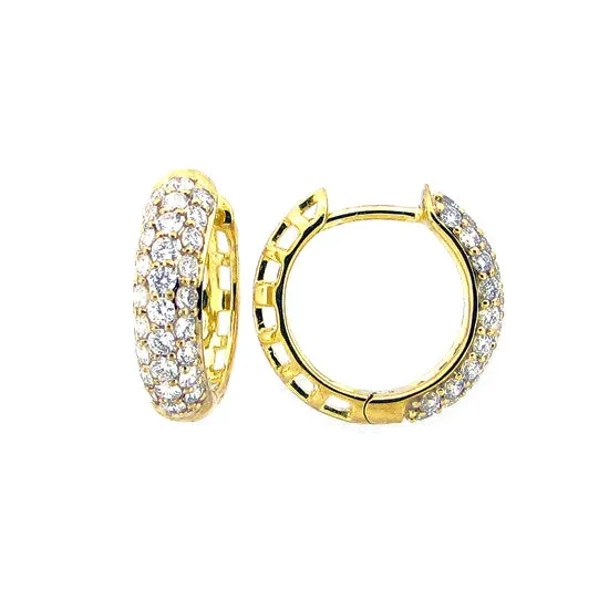 Diamond Huggie Hoop Earrings, 14Kt