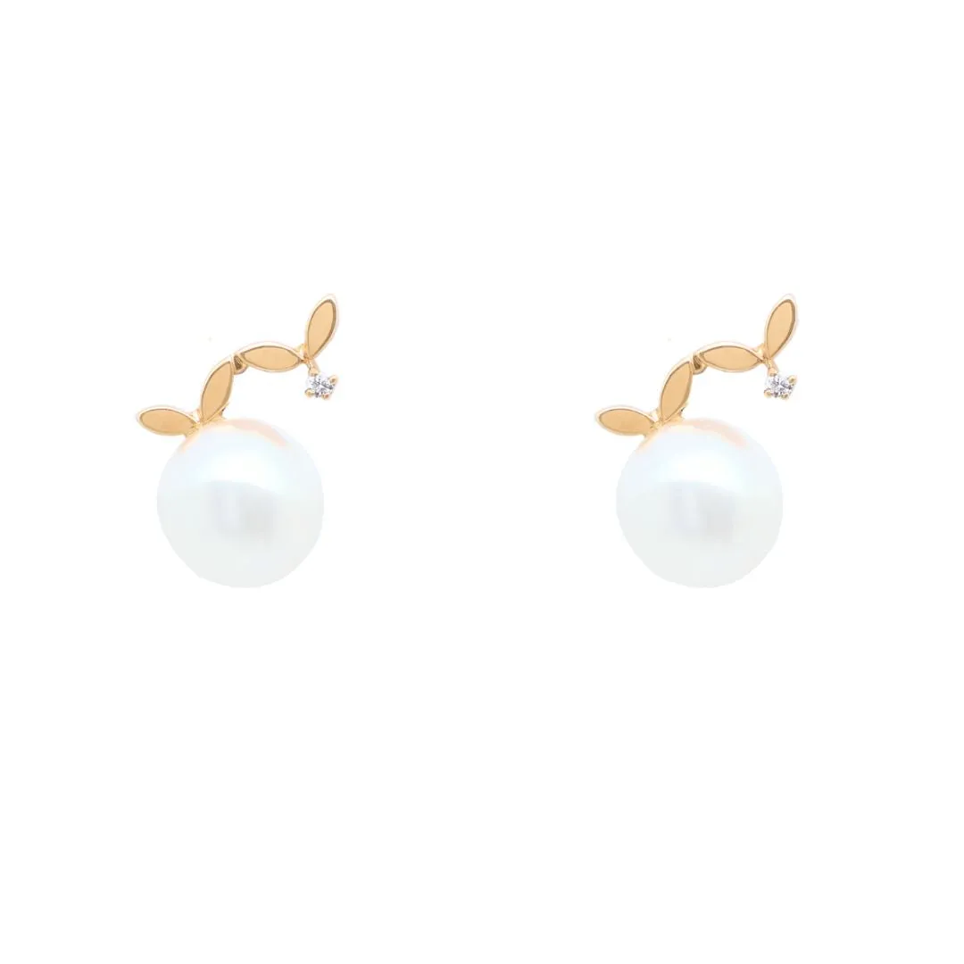 Diamond "Butterfly" Pearl Earrings