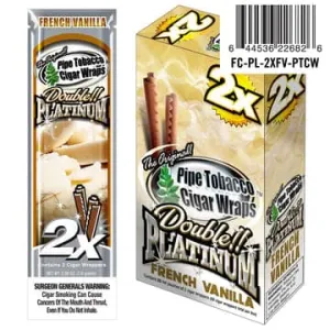 Double Platinum 2X French Vanilla Blunt Cigar Wraps 15ct Box