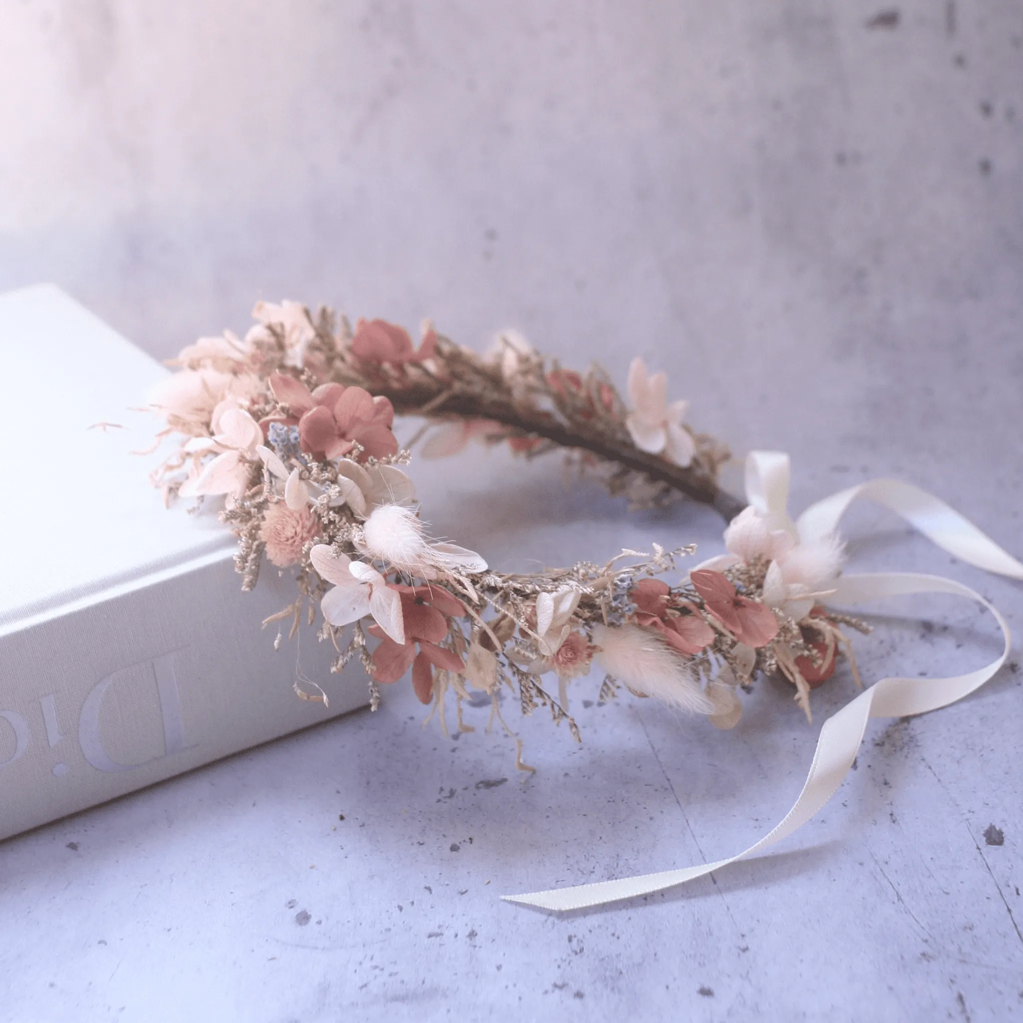 Dried Flower Crown BOHO BLUSH