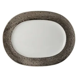 Ecume Platinum Oval Platter 13.8In