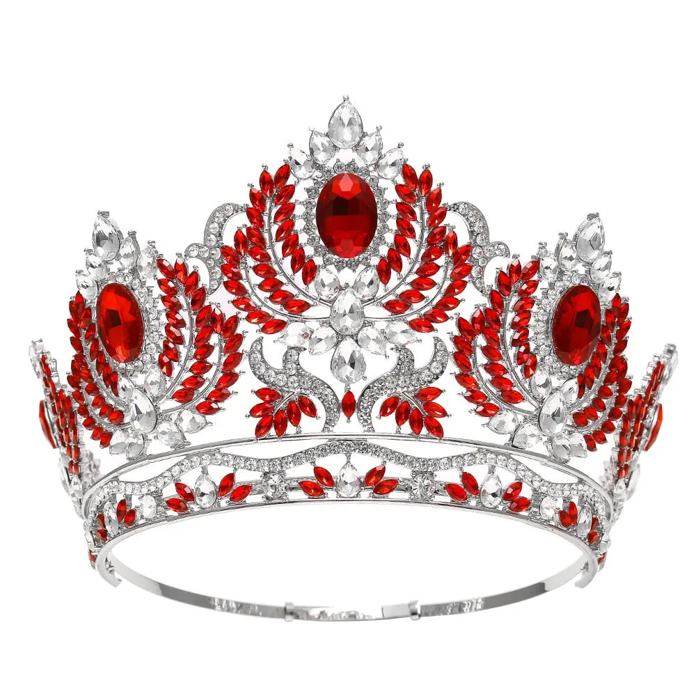 European Pageant Crystal Round Tiaras Crystal Beauty Pageant Accessories