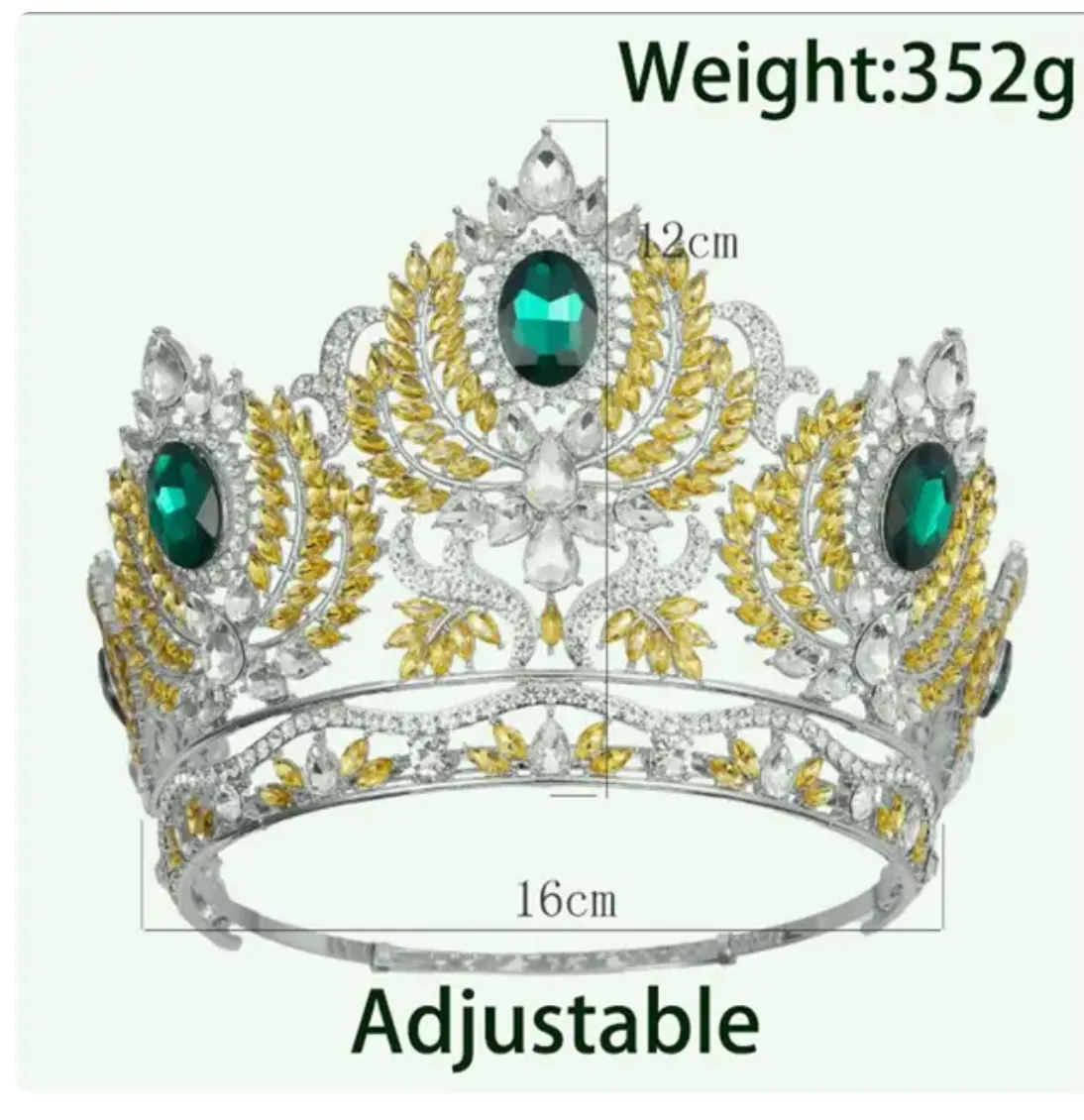 European Pageant Crystal Round Tiaras Crystal Beauty Pageant Accessories