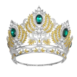 European Pageant Crystal Round Tiaras Crystal Beauty Pageant Accessories