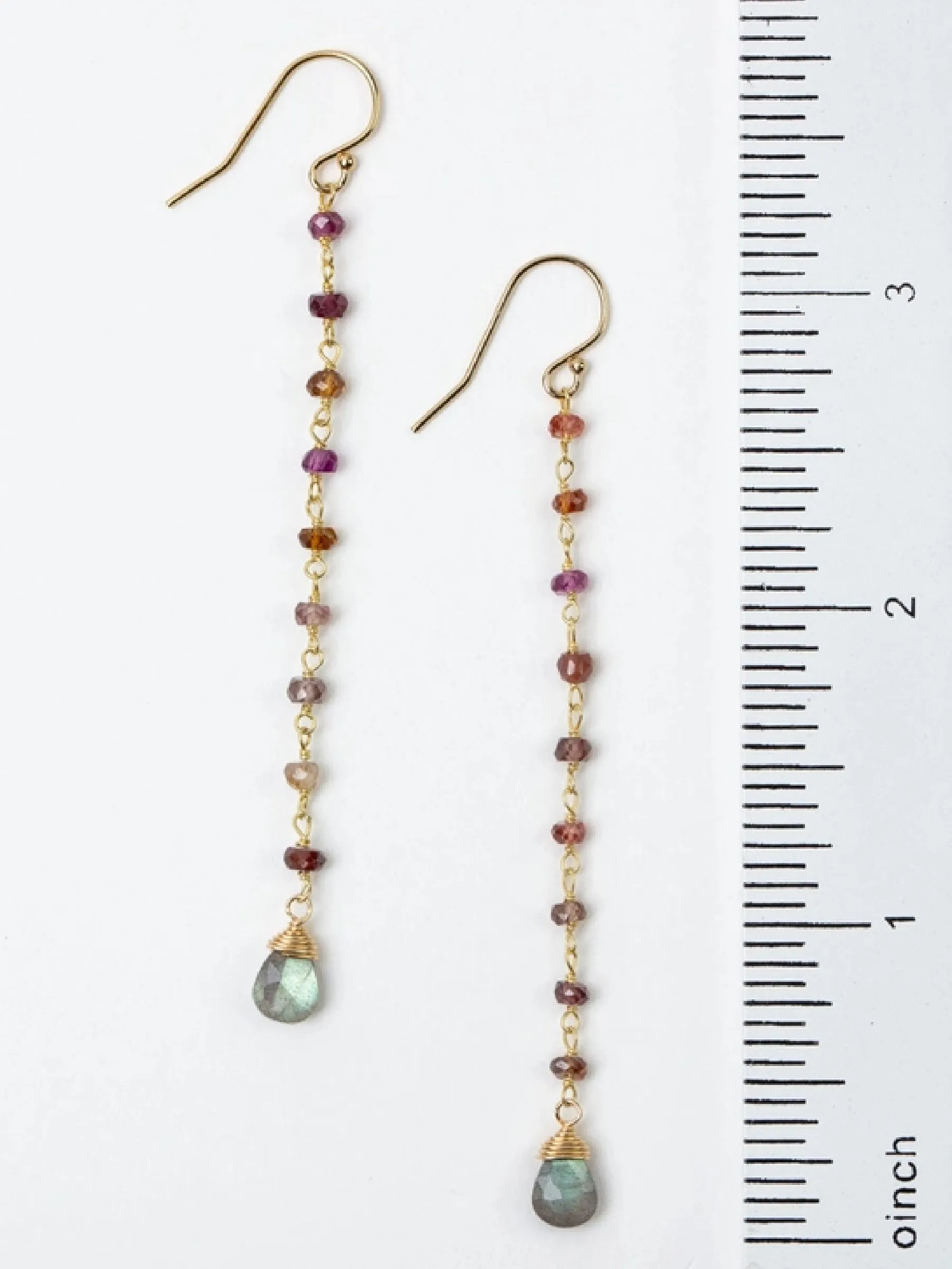 Faceted Sapphire & Labradorite Drop Dangles by Anne Vaughan